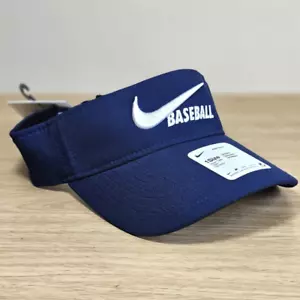 Nike Baseball Visor Hat Dri-Fit Navy Blue White Adjustable Unisex Style New - Picture 1 of 8