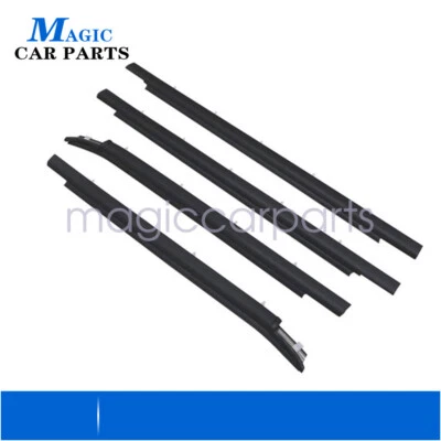 4x Fits For Toyota Tundra 2000-2006 Double Cab Weatherstrip Outer Lower Window - Image 1 of 4