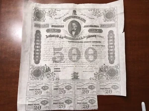 Confederate States of America Loan $500 1868 Civil War Coupon - Picture 1 of 12