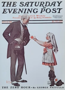 Giving to the Red Cross c1918 Norman Rockwell Saturday Evening Post Cover Print - Picture 1 of 6