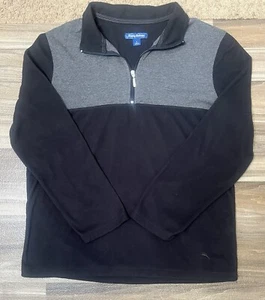 Tommy Bahama Maglione Uomo Grigio Nero 1/4 Zip Pile - Taglia L Large - Foto 1 di 6