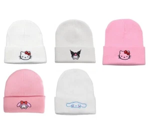 Sanrio Hello Kitty, My Melody, Kuromi, Cinnamoroll, Kawaii Cute Beanie - Picture 1 of 11