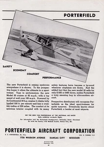 1939 Porterfield Flugzeug Anzeige 26.05.2025k - Bild 1 von 1