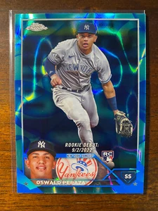 Actualización cromada Topps 2023 Oswald Peraza #USC123 RC debut Aqua/Blue Lava/175 - Imagen 1 de 2