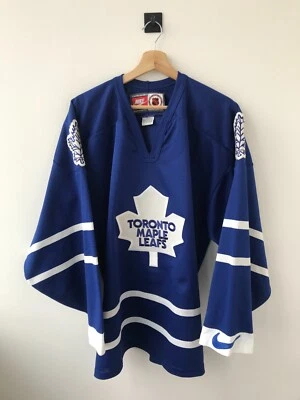 TORONTO MAPLE LEAFS ICE HOCKEY SHIRT JERSEY CAMISETA NIKE NHL BLUE VINTAGE sz L - Image 1 of 4