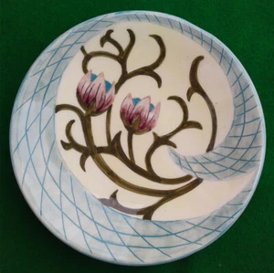 6” COBRIDGE DISH / PLATE - PINK FLOWERS - MOORCROFT INTEREST. - Picture 1 of 8
