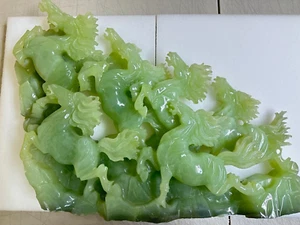 HUGE Chinese Celadon Jade Wild Horses Carving Sculpture - Picture 1 of 17