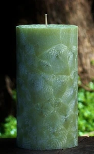 200hr UNSCENTED Sage Colour Healthy Natural Vegetable Wax TALL PILLAR CANDLE - Picture 1 of 23