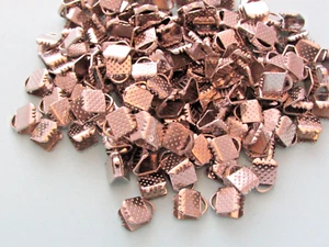 150 x Silver Plated Ribbon End Clamps - Cord Clasps 6mm - Picture 1 of 2