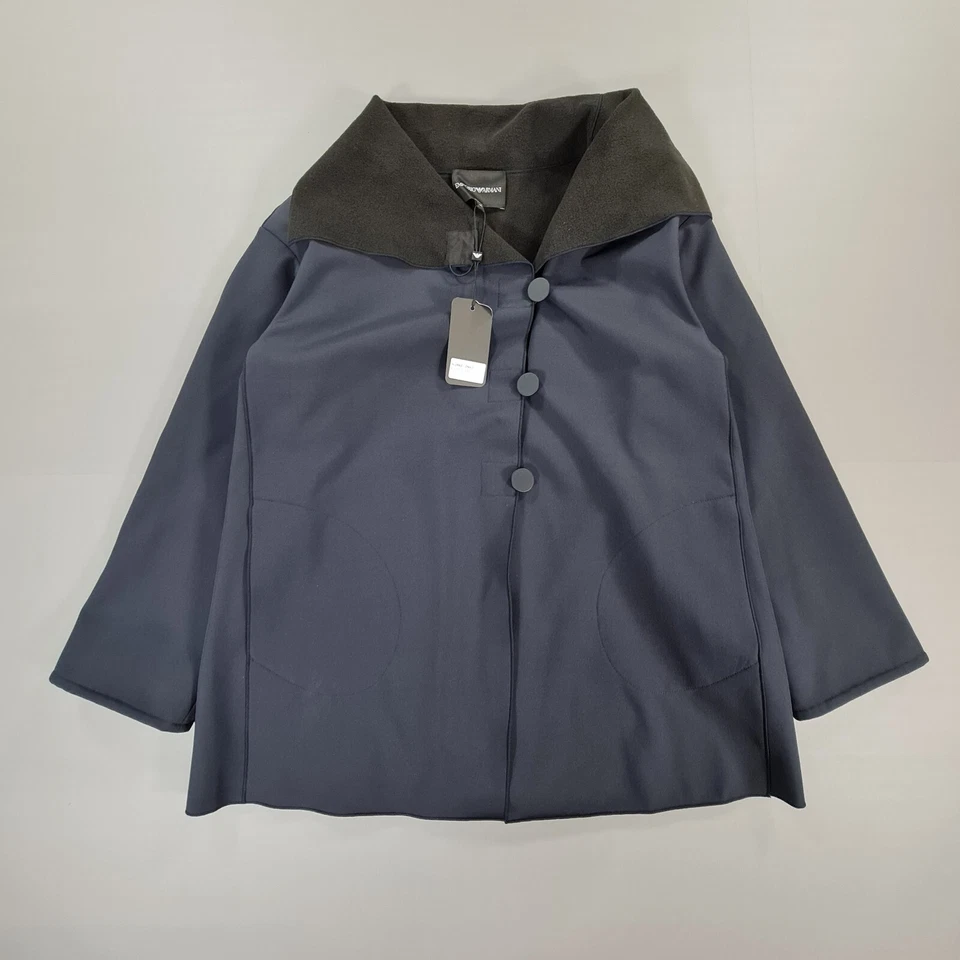 Abrigo Mujer Emporio Armani Azul Marino 40 Forrado de Vellón Elastizado Calce Relajado Chaqueta Foto 1 de 4