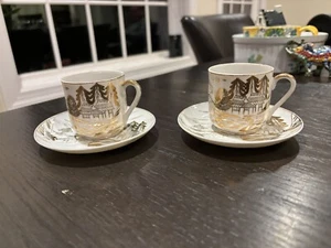 Set Of 2 Kutani Demicups And Saucer Gold Painted - Picture 1 of 11