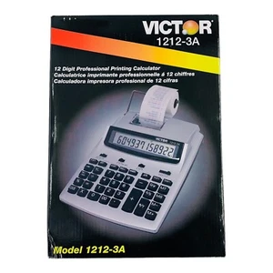 Victor 12 Digit Professional 2 Color Printing Desktop Calculator Silver, 1212-3A - Picture 1 of 11