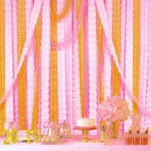 Hanging Garlands Four Leaf Tissue Paper Flowers Party Streamers12pcs,Orange - Picture 1 of 4
