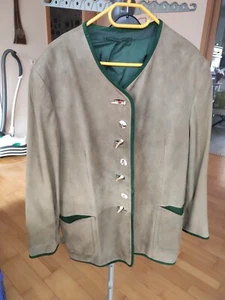 Damenjacke +Gr. 46+Trachtenart+Oliv Ziegenvelour+ bequem+Chic Edel Zeitlos  - Bild 1 von 5