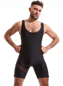 Men’s N2N SS94 Sheer Slasher Singlet - Black Large New With Tags - Picture 1 of 4