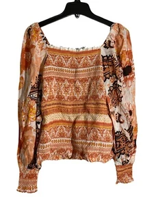 Prenda para mujer Cato's Fall Marrón Shirred Boho Floral Talla M - Imagen 1 de 9