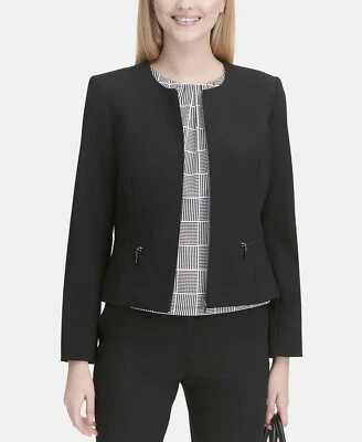 CALVIN KLEIN - Blazer para mujer - Talla 2 - NEGRO - Cremallera frontal - ROPA DE TRABAJO - Clásico Foto 1 de 4