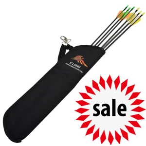 1X Quiver Back Waist Side Black Bag Nylon Arrow Bow Holder Pouch Target Hunting - Picture 1 of 4