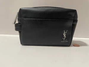 Yves Saint Laurent YSL Parfums Makeup Cosmetic Bag Travel Toiletry Pouch Black