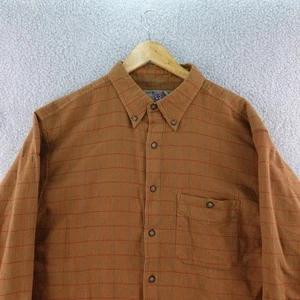 The Territory Ahead Mens XL-T Brown Red Plaid Woven Long Sleeve Button Up Shirt - Picture 1 of 7
