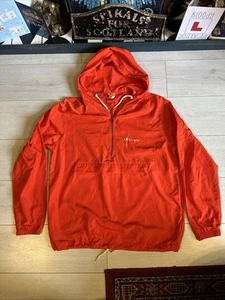 CHAMPION 1/4 ZIP WINDBREAKER Jacket - Large - Red - Good Condition - Men’s - Picture 1 of 7