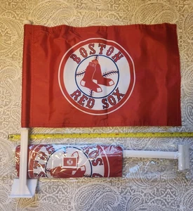 Boston Red Sox MLB 12X18 Inch Baseball Car Window 2-Sided Flag Set Of 2 - Picture 1 of 2
