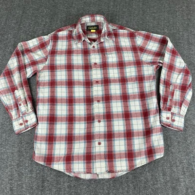 Cabela’s Men’s Plaid Flannel Shirt Size M Regular Red Blue White Long Sleeve - Image 1 of 4