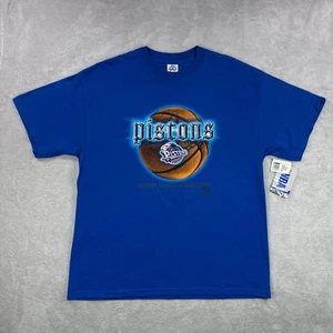 Vintage Detroit Pistons Shirt Mens Large Blue NBA Basketball Graphic Logo Y2K - Picture 1 of 10