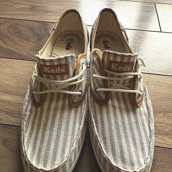 Keds Talla 7 | Zapatillas Champion Oxford a Rayas en Taupe y Crema | Clásicas Informales Foto 1 de 4