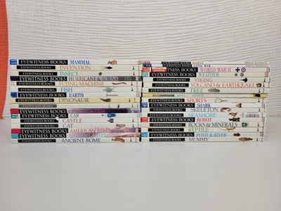 Lot of 33 DK Eyewitness Books Science History Art Animals Homeschool Set Foto 1 de 4