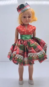 50er Jahre ADMIRATION TOY CO. HARTPLASTIK ANGEZOGENE PUPPE ERDBEERBLOND - Bild 1 von 10