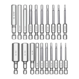 Hex Head Allen Wrench Drill Bit Set 20PC (10pc Metric & 10pc SAE), 2.3" Long 1/ - Picture 1 of 7