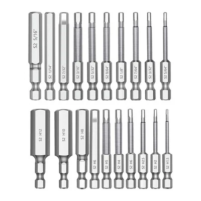 Hex Head Allen Wrench Drill Bit Set 20PC (10pc Metric & 10pc SAE), 2.3" Long 1/ - Image 1 of 4