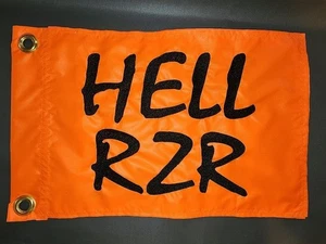 10"x15" HELL RZR orange Flagge mit 2 Messingtüllen Sicherheitspeitsche Flagge POLARIS RZR - Bild 1 von 2