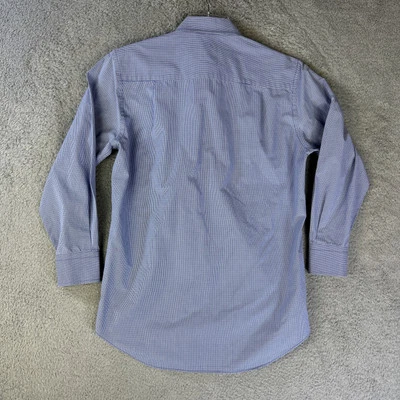 David Donahue Shirt Mens Medium Blue Check Long Sleeve Button Up Dress Classic - Image 1 of 4