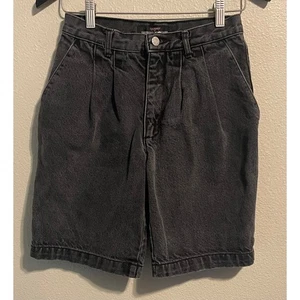 Vintage Guess Georges Marciano Pleated Denim Shorts Womens Black Wash - Picture 1 of 9
