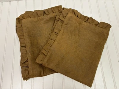 Wooded River Brown Faux Leather Look Decorative Zip Pillow Shams 27” X 22.5” - Image 1 of 4