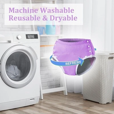 Adult Elderly Incontinence Cloth Diaper Pants Washable Adjustable Leak-Proof - Image 1 of 4
