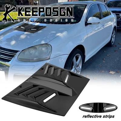 For Volkswagen Jetta Gloss Black Hood Scoop Vents Cover Air Flow Intake Decorate - Image 1 of 4