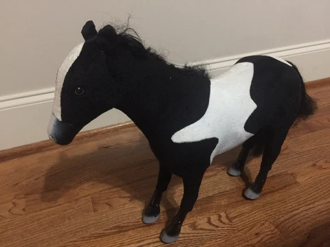 Paradise Horses 18" x 22" Black White Horse Poseable Legs For American Girl Doll Cover