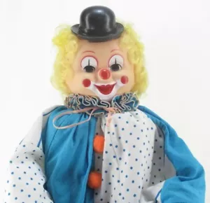 Vintage Folk Art Clown Hand Made Shelf Sitting 20" Vibrant Colors Unique - Picture 1 of 7
