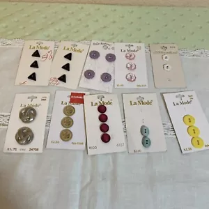 VTG NEW Lot 10 Cards (30 Ct) LAMODE Streamline MIX BUTTON Italy Germany USA - Picture 1 of 11
