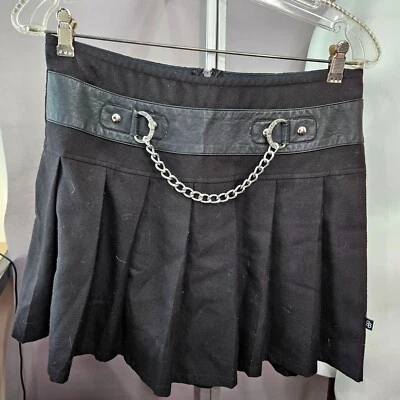 Royal Bones Daang Goodman Skirt M Black Mini Short Ruffle Chain Gothic Punk Emo - Image 1 of 4