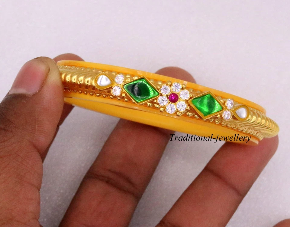 ORO AMARILLO 22KT FABULOSO BRAZALETE NOVIAS PERSONALIZADO TRIBAL KANGAN BA32 Foto 1 de 4