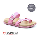 Heavenly Feet Malibu Slip On Toe Loop Strap Comfort Adjustable Vegan Sandals