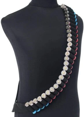 Tactical 50 Rounds Shotgun Shell Holder Bandolier Belt for 12GA Cartridge Belt - Image 1 of 4