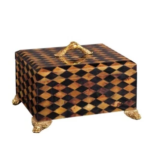 Caja de Arlequín Maitland Smith - Lápiz de Arlequín Claro y Oscuro con Montaje de Latón - Imagen 1 de 18