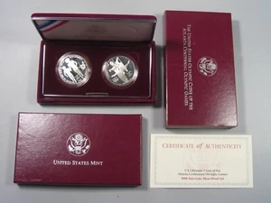 US Commem Blind Runner & Gymnast 1995-P Juego de 2 monedas de plata PRUEBA con caja/certificado de autenticidad. #8 - Imagen 1 de 10