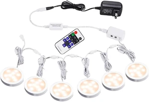 Linkable under Cabinet LED Lighting 12V Slim Aluminum Dimmable Puck Lights with - Picture 1 of 7