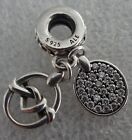 Pandora Knotted Heart "joined By Love" Dangle Double Charm With Cz